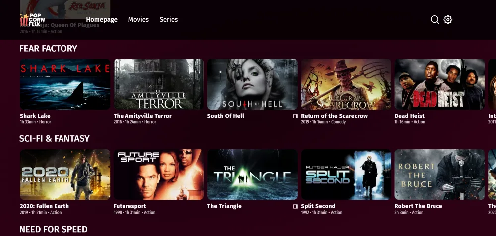 Trending movies and TV shows available on Popcornflix